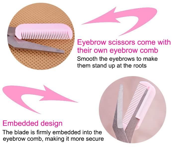Stainless Steel Eyebrow Shaping Cut Scissors Comb Hair Remover