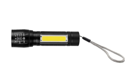 Gemstone Portable Handy Rechargeable COB LED Torch Light with Adjustable Zoom Lens, 3 Light Modes, Aluminium Body, Lithium Iron Battery, USB Charging, SOS Warning Signal Pack of 1