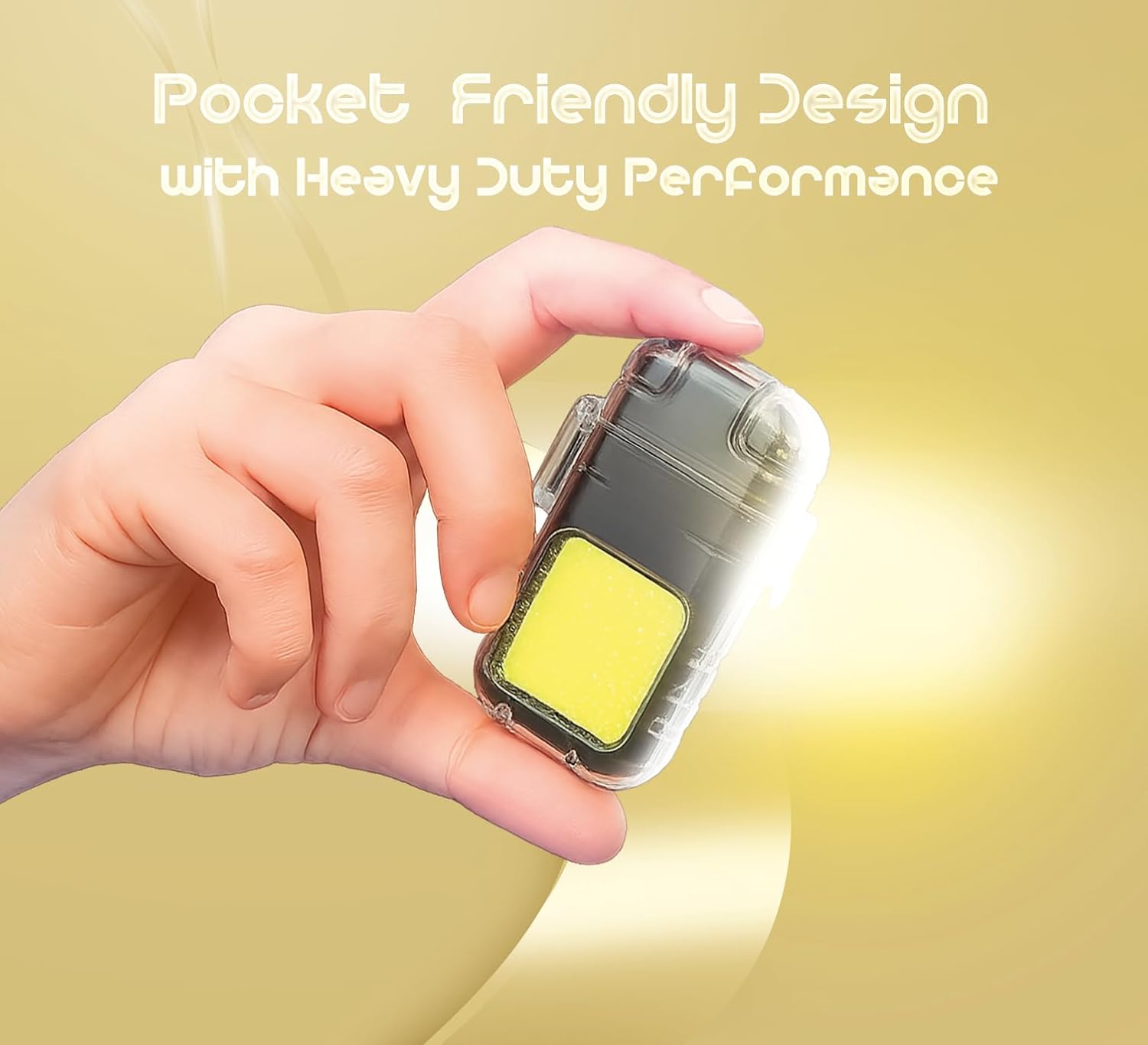 Gemstone Mini Cob Rechargeable Portable Key Chain Flashlight with Electric Induction Lighter for Camping,Personal Use,Jogging,SOS Emergency Signal, Low High Brust 3 Modes Pack of 1