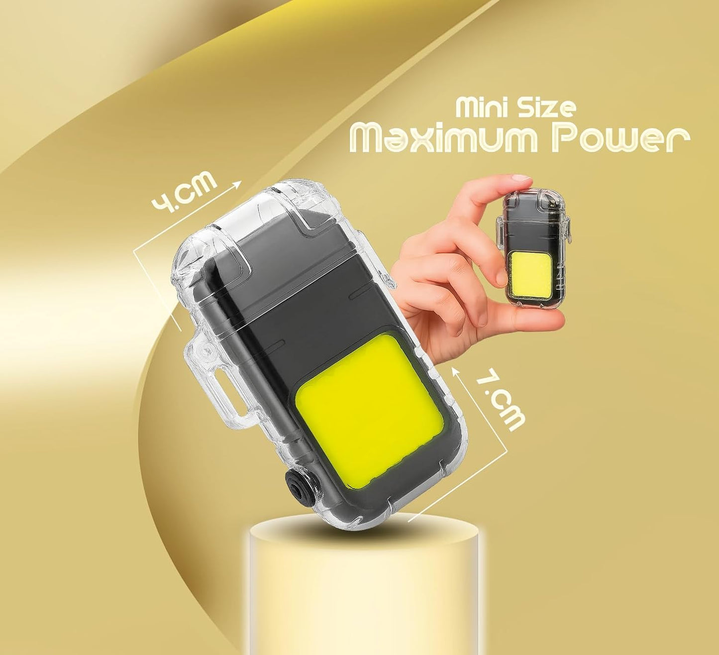 Gemstone Mini Cob Rechargeable Portable Key Chain Flashlight with Electric Induction Lighter for Camping,Personal Use,Jogging,SOS Emergency Signal, Low High Brust 3 Modes Pack of 1