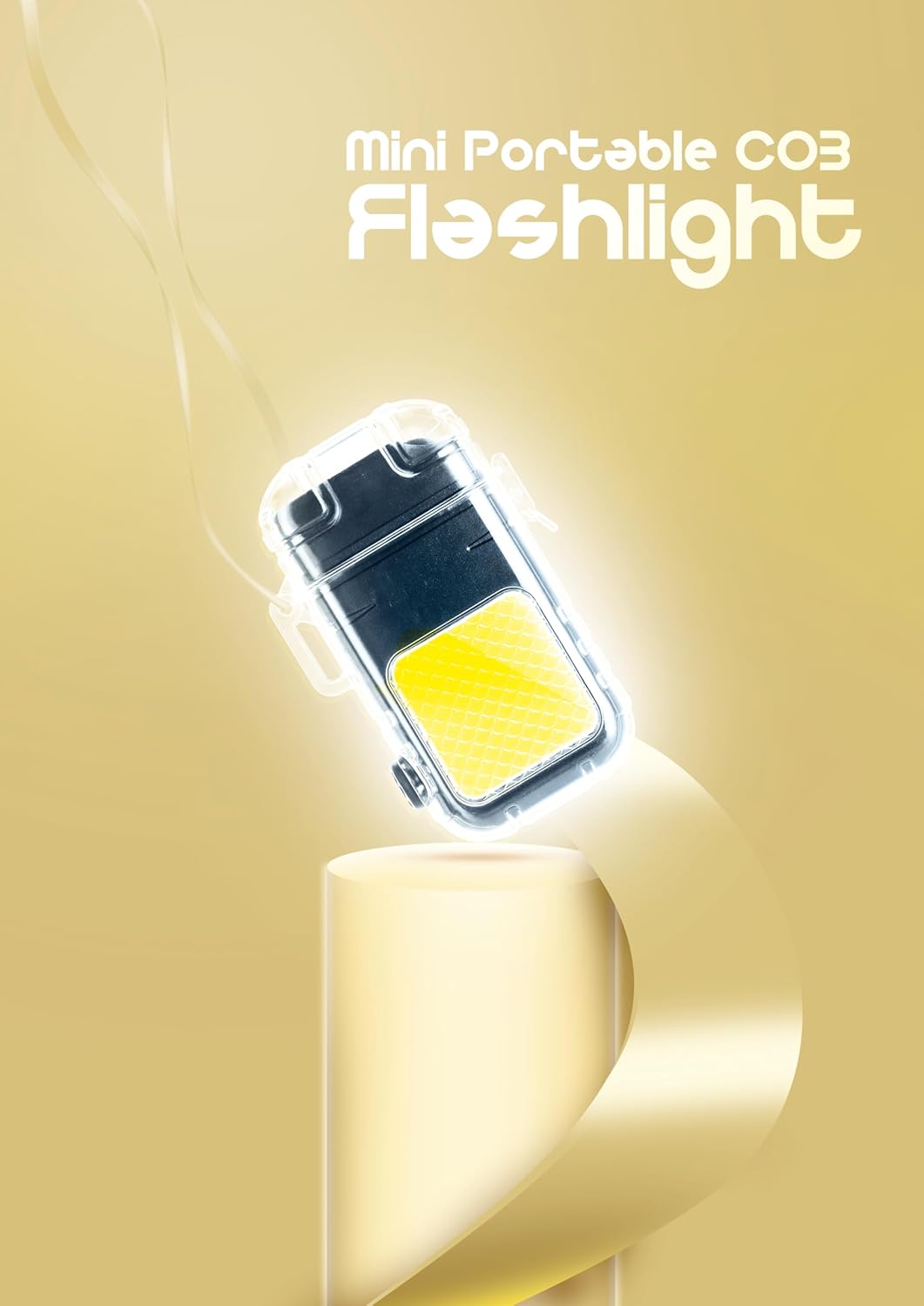 Gemstone Mini Cob Rechargeable Portable Key Chain Flashlight with Electric Induction Lighter for Camping,Personal Use,Jogging,SOS Emergency Signal, Low High Brust 3 Modes Pack of 1