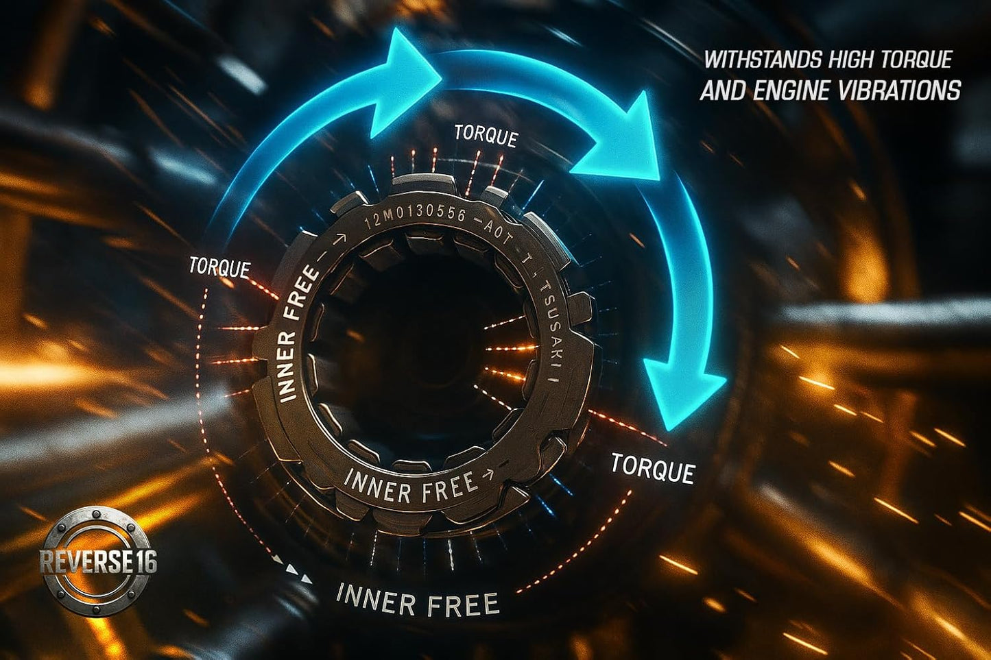Reverse 16 One-Way Clutch Bearing Alloy Steel,Compatible with Royal Enfield Standard/Classic 350/500cc 2013 To 2020 UCE Models,M Plus 1 LH Clutch Cover Gasket Combo Pack Of 1