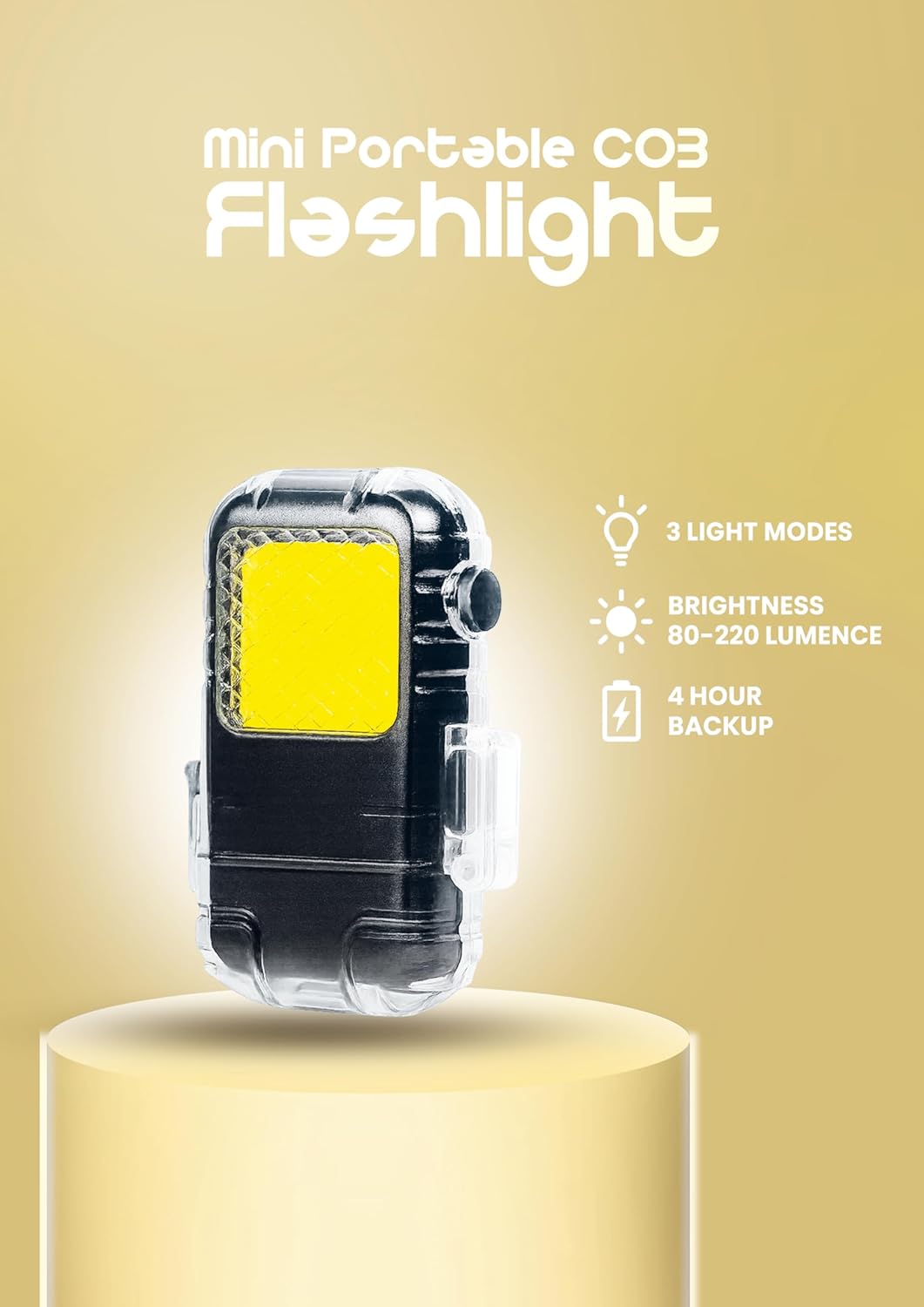 Gemstone Mini Cob Rechargeable Portable Key Chain Flashlight with Electric Induction Lighter for Camping,Personal Use,Jogging,SOS Emergency Signal, Low High Brust 3 Modes Pack of 1