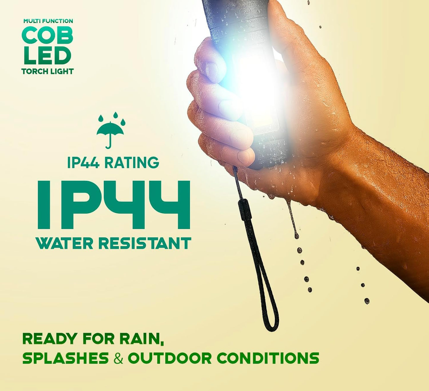 Gemstone Portable Handy Rechargeable COB LED Torch Light with Adjustable Zoom Lens, 3 Light Modes, Aluminium Body, Lithium Iron Battery, USB Charging, SOS Warning Signal Pack of 1